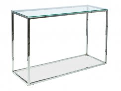 Konferenční stolek HILTON C (sklo/stříbrná)