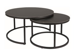 Konferenční stolek FERRANTE D (set 2 ks, černá efekt mramoru/matně černá)