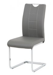 Jídelní židle DCL-411 GREY (chrom/šedá ekokůže)