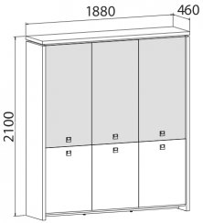 Kancelářská skříň ASSIST A 5 3 01 (lamino/sklo)