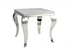 Konferenční stolek PRINCE B CERAMIC (bílá calacatta/chrom)