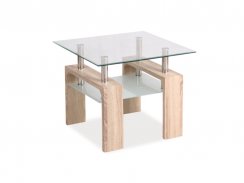 Konferenční stolek LISA D (sklo/dub sonoma)