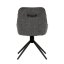 Židle jídelní a konferenční, tmavě šedá látka, černé kovové nohy,  otočná P90°+ L 90° s vratným mech