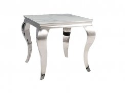 Konferenční stolek PRINCE B CERAMIC (bílá calacatta/chrom)