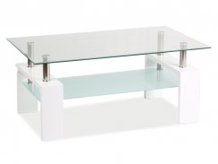 Konferenční stolek LISA BASIC II (sklo/bílá lesk)