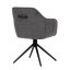 Židle jídelní a konferenční, tmavě šedá látka, černé kovové nohy, otočná P90°+ L 90° s vratným mecha