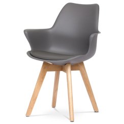Jídelní židle CT-771 GREY (buk/šedá ekokůže)