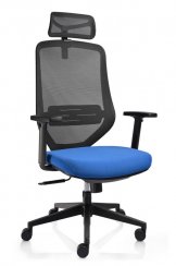 Kancelářská židle KESY s podhlavníkem (černo-modrá)
