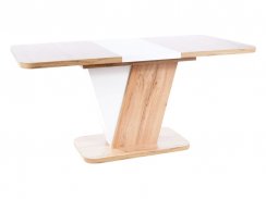 Jídelní rozkládací stůl CROCUS IN (dub wotan/matně bílá, 120-160x76x80)