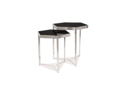 Konferenční stolek MILOS (set 2 ks, černá/šampaň)