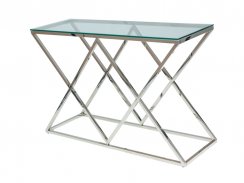 Konferenční stolek ZEGNA C (sklo/stříbrná)
