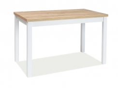 Jídelní stůl ADAM (zlatý dub craft/matně bílá, 100x75x60)