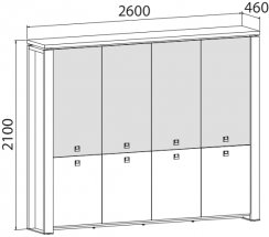 Kancelářská skříň EXPO+ E 5 4 01 S (lamino/sklo)