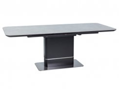 Jídelní rozkládací stůl PALLAS CERAMIC (šedá efekt mramoru/matně černá, 160-210x76x90)