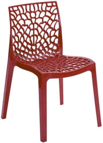 Židle Gruvyer (červená, polypropylen)