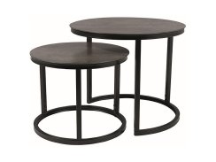 Konferenční stolek ATLANTA A II  (set 2 ks, matně šedá efekt mramoru/matně černá)