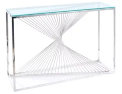 Konferenční stolek FLAME C (sklo/stříbrná)