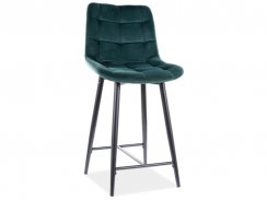 Barová židle CHIC H-2 VELVET (černá/zelená 78)