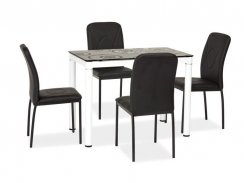 Jídelní stůl DAMAR (černá/bílá, 100x75x60)