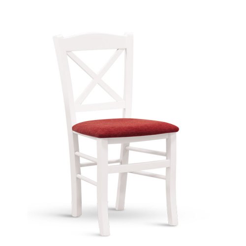 Židle Clayton buk, bílá (čalouněný sedák)