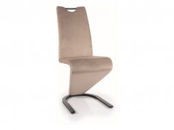 Jídelní židle H-090 VELVET černý rám / tmavě béžová 40