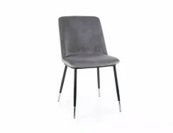 Jídelní židle JILL VELVET černý/chromový rám / šedý samet 14