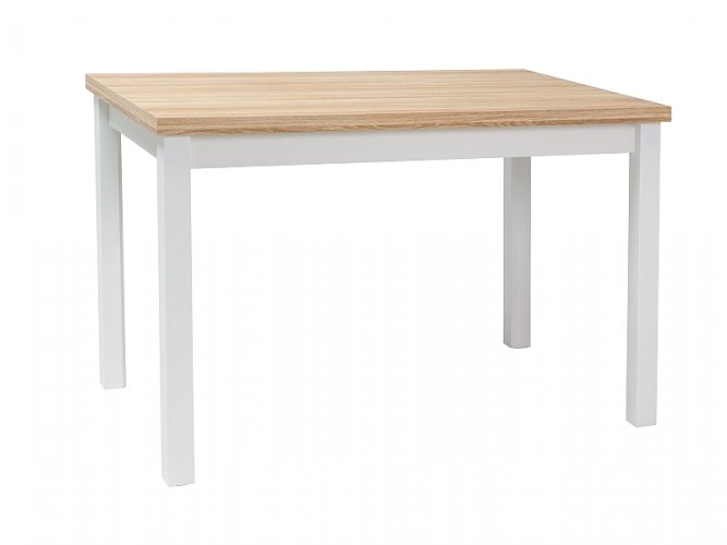 Jídelní stůl ADAM (dub/matně bílá, 100x75x60)