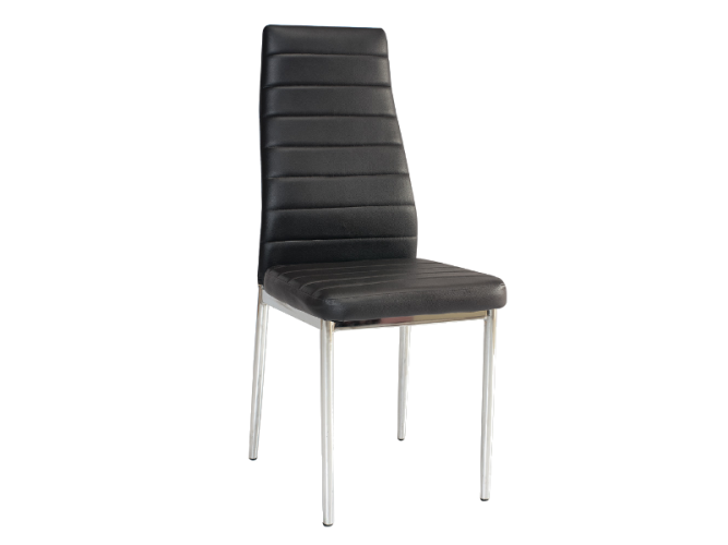 Jídelní židle H-261 chrom / černá ekokůže