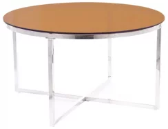 Konferenční stolek CRYSTAL A (jantarové sklo/stříbrná)
