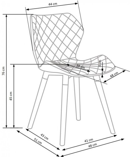 Jídelní židle K-277 (šedá/bílá) - VÝPRODEJ SKLADU