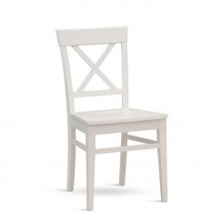 Židle Grande, bílý lak (masívní sedák)