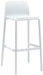 Barová židle Bora (bílá), polypropylen