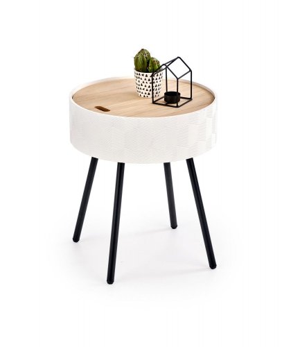 Konferenční stolek AURA (matná bílá, masivní dřevo)