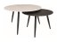 Konferenční stolek KORA B (set 2 ks, bílá a černá efekt mramoru/matně černá)