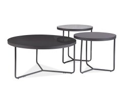 Konferenční stolek ARTEMIDA (set 3 ks, černá, tmavě šedá, světle šedá/černá)