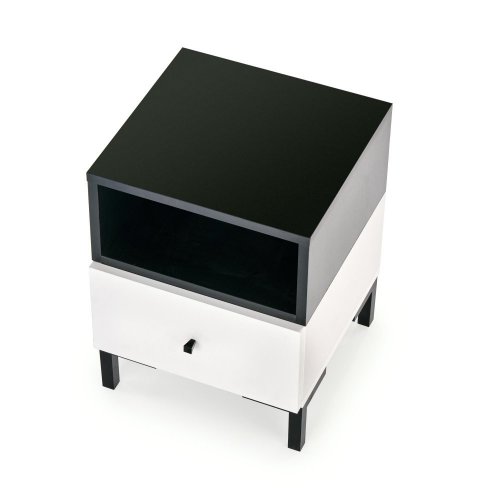 Noční stolek SILVIA (bílý/černý)