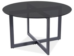 Konferenční stolek ALMERIA A (kouřové sklo/matně černá)