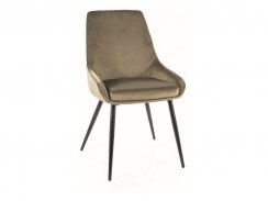 Jídelní židle COBE VELVET černý rám / olivový samet 77