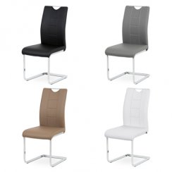 Jídelní židle DCL-411 BK (chrom/černá ekokůže)
