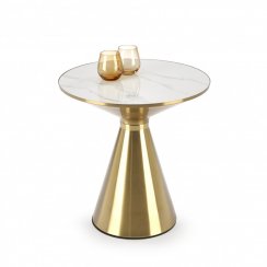 Konferenční stolek TRIBECA (bílý mramor/zlatý)