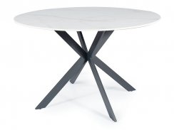 Jídelní stůl TALIA (bílá efekt mramoru/matně černá, 120x76)