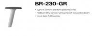 01712-BR-230-GR: BR-230-GR područe výškově stavitelné. Nastavení šířky klipem pod sedákem. Držák šedý/loketník šedý
