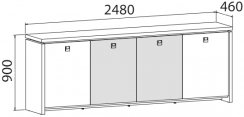 Kancelářská skříň ASSIST A 2 4 02 (sklo)