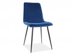 Jídelní židle IRYS VELVET černý rám / námořnicky modrý samet 86