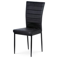 Jídelní židle AC-9910 BK3 (černá/černá efekt broušené kůže)