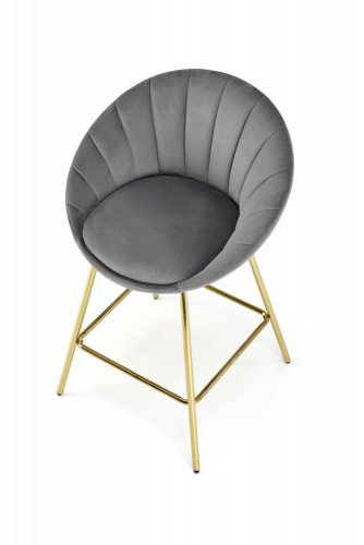 Barová židle H-112 (šedá/zlatá)