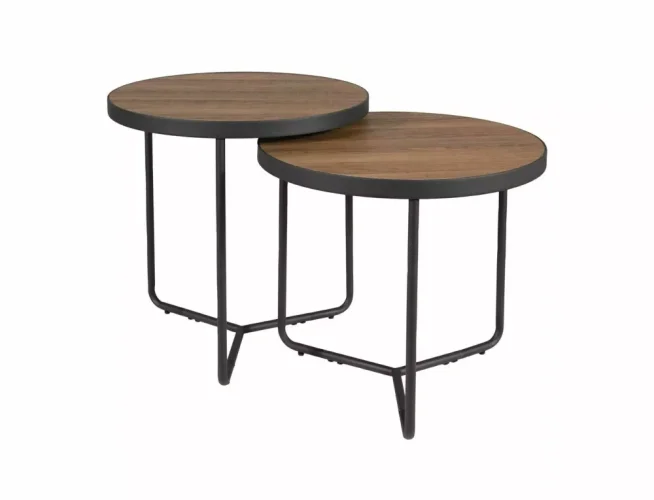 Konferenční stolek PENELOPE (set 2 ks, ořech/černá)