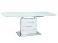 Jídelní rozkládací stůl LEONARDO (bílá vysoký lesk,140-180x76x80)