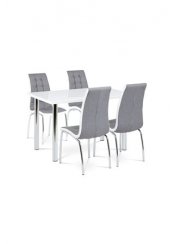 Jídelní židle DCL-420 GREY2 (chrom/šedá)