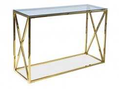 Konferenční stolek ELISE S (kouřové sklo/zlatá)